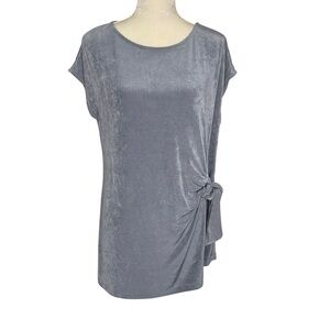 Chico’s Travelers Side Tie Top Women’s Size 2 US L 12/14 Slinky Classic Gray